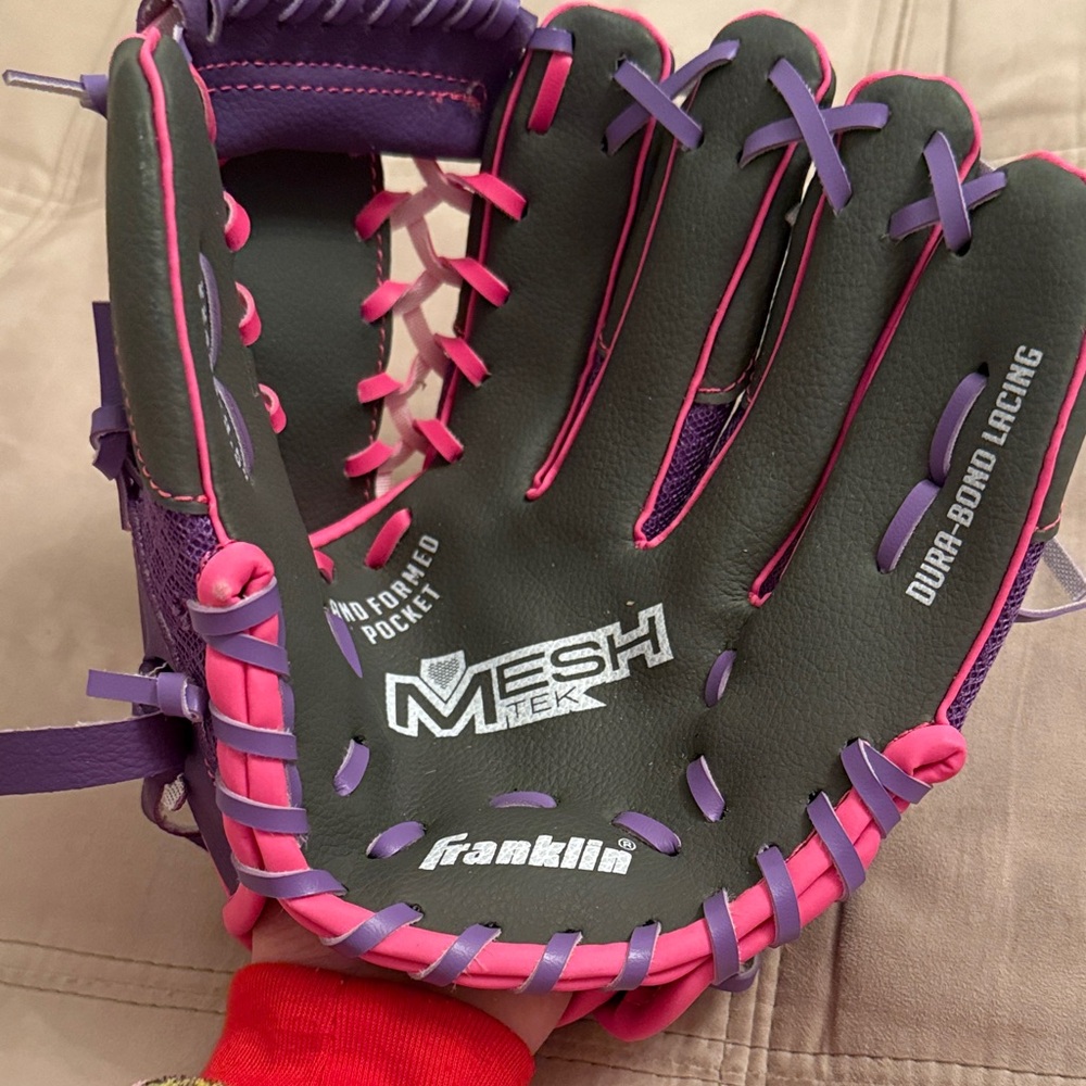 Franklin Kids' Pink and Purple Baseball Glove